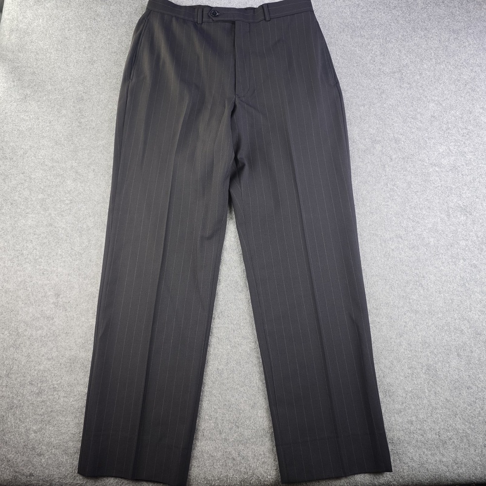 Brooks Brothers 346 Pants Mens 33x31 Wool Stretch Pinstripe Flat Front